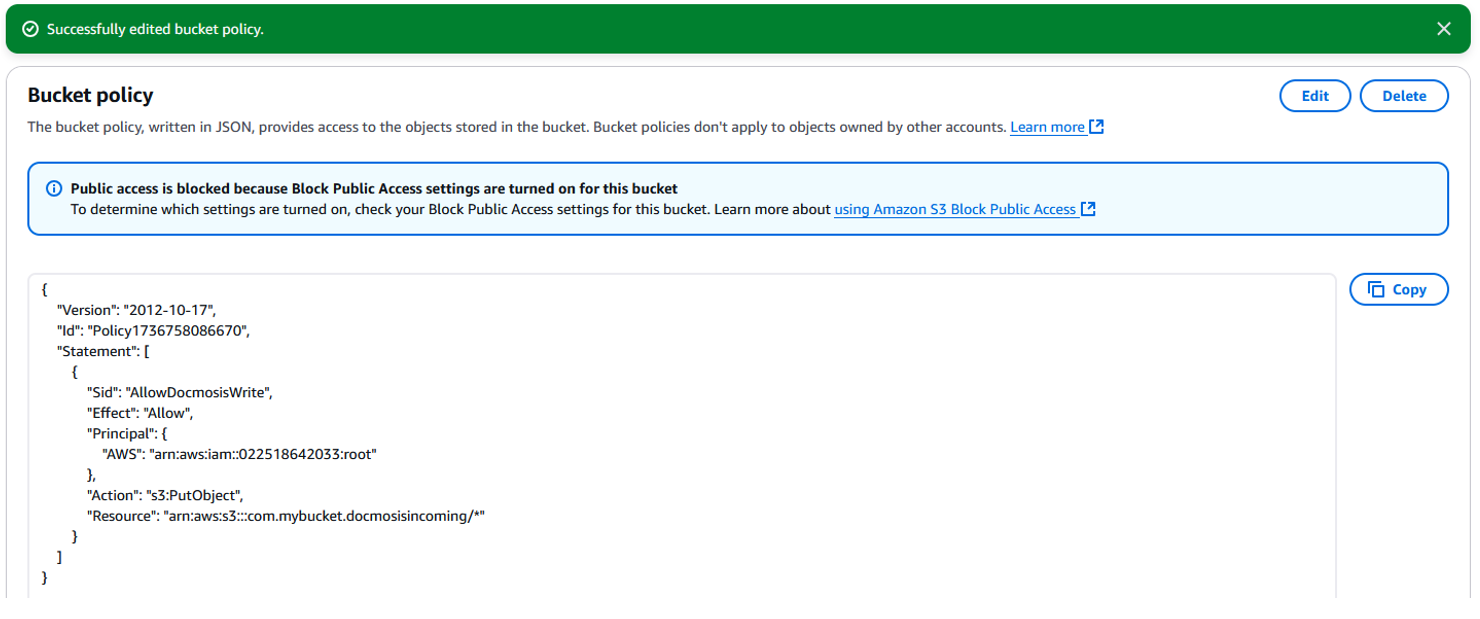 Docmosis AWS S3 Configuration