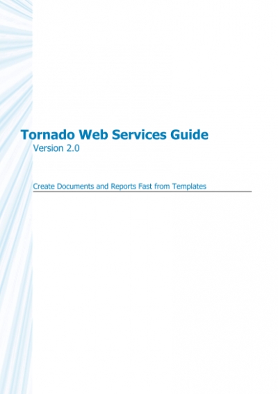 Tornado (v2.2) - Web Services Guide