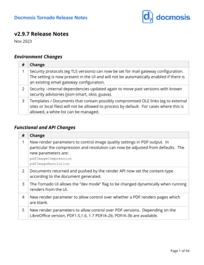 Tornado (v2.9.7) - Release Notes