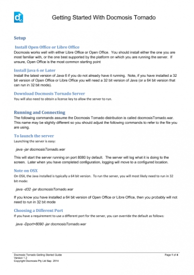 Tornado (v1.3) - Getting Started Guide